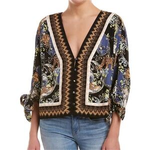 Free People Catch Me If You Can Boho Hippie Blouse Size Medium